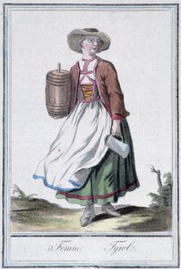 Vrouw van Tirol - in "Encyclopedia of Travels" door Grasset St Sauveur, ed. 1796