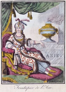 Frontispice van Azië - in "Encyclopedie van Reizen" door Grasset St Sauveur, ed. 1796 door Jacques Grasset de Saint Sauveur