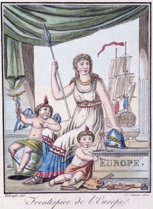 Frontispice van Europa - in "Encyclopedie van Reizen" door Grasset St Sauveur, ed. 1796 door Jacques Grasset de Saint Sauveur