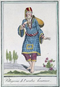 Gelukkig Arabisch dorp - in "Encyclopedie van Reizen" door Grasset St Sauveur, ed. 1796 door Jacques Grasset de Saint Sauveur