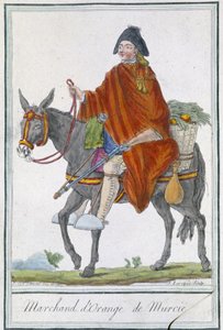 Sinaasappelhandelaar van Murcia (Spanje) - in "Encyclopedie van Reizen" door Grasset St Sauveur, ed. 1796 door Jacques Grasset de Saint Sauveur