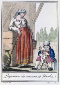Boerin uit de omgeving van Napels - in "Encyclopedie van Reizen" door Grasset St Sauveur, Parijs