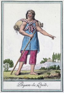 Boer van Quito (Ecuador) - in "Encyclopedia of Travels" door Grasset St Sauveur, ed. 1796 door Jacques Grasset de Saint Sauveur