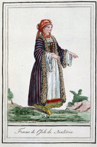 Vrouw van het eiland Santorini