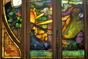 Nancy (departement 54), Art Nouveau, Kamer van Koophandel en Beurs, Glas-in-lood door Jacques Gruber (1870-1936)