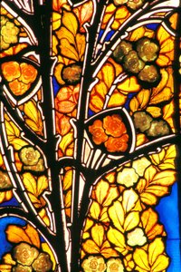 Nancy, Art Nouveau, Hotel Bergeret, Glas-in-lood door Jacques Gruber, rozen en meeuwen