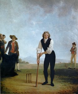 Thomas Hope cricketspel (olieverf op doek)