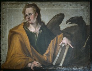 Sint Johannes de Evangelist, 1588 door Jacques II de Gheyn