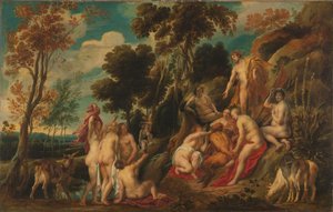 Pan gestraft door nimfen door Jacques Jordaens
