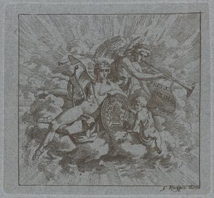 Allegorische compositie op Felix Meritis door Jacques Kuyper