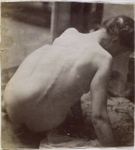 Studie van een vrouwelijk naaktmodel, op de rug gezien, voorstudie voor element voor een fontein in Musee des Beaux arts, Doornik en voor cirkelvormige fontein