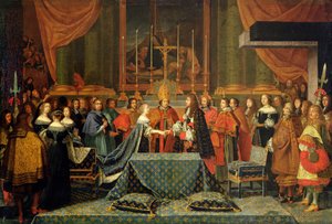 Viering van het Huwelijk van Lodewijk XIV en Maria Theresia van Oostenrijk, 9 juni 1660 door Jacques Laumosnier