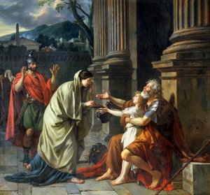 Belisarius bedelt om aalmoezen, 1781 door Jacques Louis David