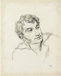 Buste van een man, hoofd naar rechts gedraaid door Jacques Louis David