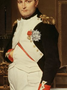 Detail van De keizer Napoleon in zijn studeerkamer in de Tuilerieën