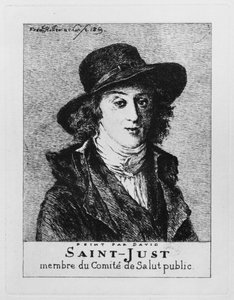 Louis Antoine Leon de Saint-Just, gegraveerd door Frederic Desire Hillemacher, 1869