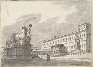 Monte Cavallo, met de paardentemmers door Jacques Louis David