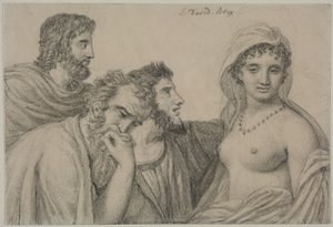 Phryné voor de rechters, ca. 1816-1820 (zwart krijt op velijnpapier)