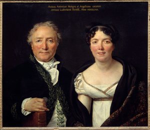 Portret van Antoine Mongez (1747-1835) archeoloog en zijn vrouw Angelique (1775-1855) schilder door Jacques Louis David