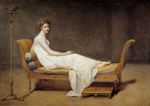 Portret van Madame Récamier, Jeanne Françoise genaamd Juliette door Jacques Louis David