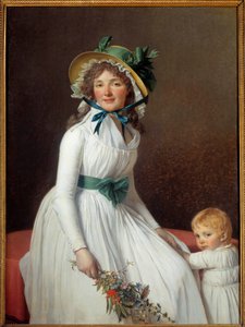 Portret van Madame Seriziat met haar zoon Emile door Jacques Louis David