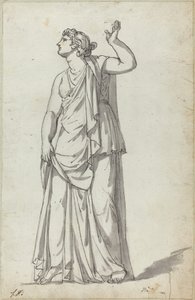 Romeins Standbeeld van een Muze (Anchyrrhoe) door Jacques Louis David