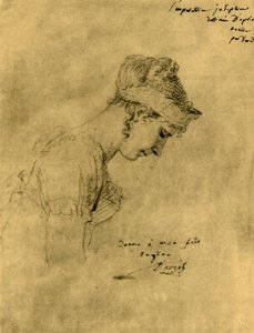 Schets van Josephine bij de kroning van Napoleon, 2 december 1804, 1921 door Jacques Louis David