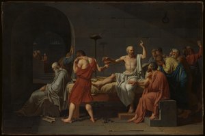 De dood van Socrates door Jacques Louis David