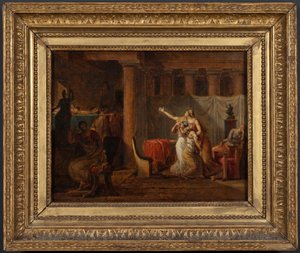 De lictoren brengen Brutus de lichamen van zijn zonen terug. Studie door Jacques Louis David