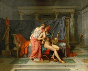 De Liefdes van Helena en Paris door Jacques Louis David