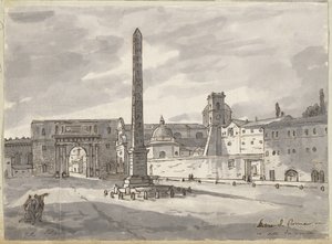 Het Piazza del Popolo door Jacques Louis David