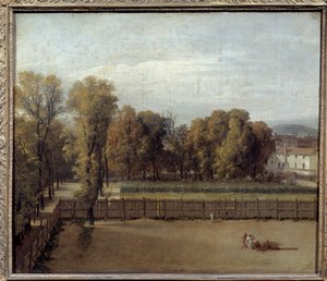 Uitzicht op de Luxemburgse Tuin in Parijs Schilderij door Louis David (1748-1825). 1794. Zon. 0,55 x 0,65