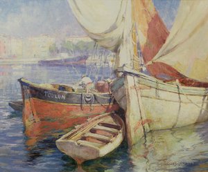 Tartane aan de Kade, Haven van Nice door Jacques Madyol