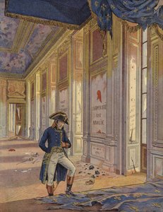 Napoleon Bonaparte tussen de ruïnes van het Tuilerieënpaleis