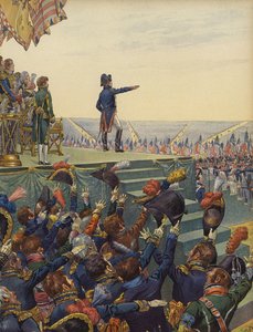 Het leger van Napoleon Bonaparte dat trouw aan hem zweert door Jacques Marie Gaston Onfray de Breville (Job)