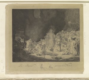 Predikende Christus (De Honderdguldenprent) door Jacques Philippe Le Bas