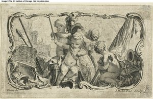Putti in oorlog door Jacques Philippe Le Bas