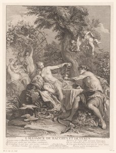 Verbond tussen Bacchus en Venus door Jacques Philippe Le Bas