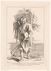 Verkoper van blaasbalgen door Jacques Philippe Le Bas