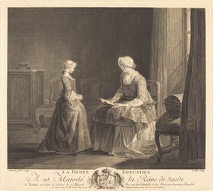 De Goede Opvoeding door Jacques Philippe Le Bas after Jean Siméon Chardin