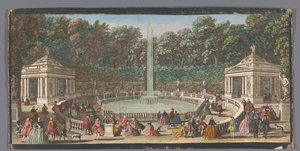 Gezicht op het Bosquet des Dômes in de Tuin van Versailles
