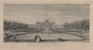 Kasteel van Berny vanuit de Tuinen door Jacques Rigaud
