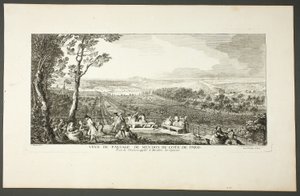 Landschapszicht op Meudon richting Parijs door Jacques Rigaud