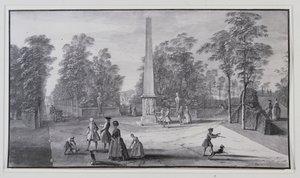 De Grote Obelisk, nabij de zuidwestelijke ingang van Lord Burlington