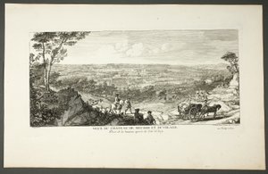 Gezicht op het Koninklijk Paleis van Meudon en het dorp, uit de serie Le Château de Meudon door Jacques Rigaud