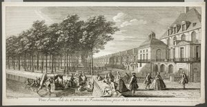 Gezicht op een vleugel van het paleis van Fontainebleau, uit de serie Le Château de Fontainebleau door Jacques Rigaud