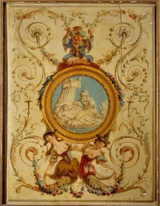 Decoratief paneel van de Turkse kamer van de Graaf van Artois in Versailles door Jacques Rousseau