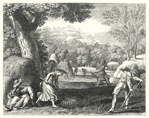Oogstscene door Jacques Stella