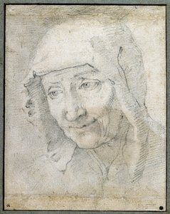 Hoofd van een oude vrouw door Jacques Stella