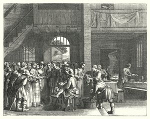 Het verlovingsfeest (gravure) door Jacques Stella